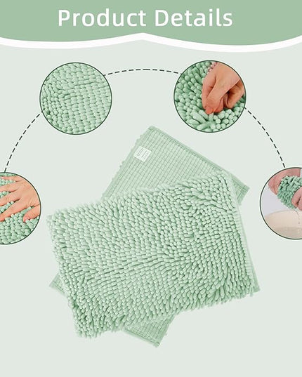 Locker Rug school girl rugs Carpet Chenille 100% Microfiber Locker Carpet with Non Skid Backing Locker Decorations (Green, 11.5X17.5) - LeafyLoom