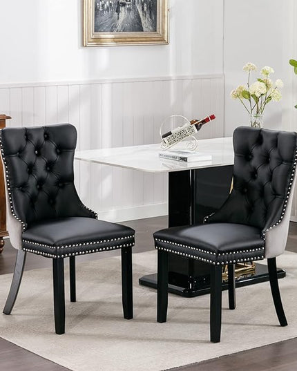 NicBex Haerin-SD-00104-LWJ Dining Chairs, 25.5"x19.7"x37.5", Black and Gray - LeafyLoom