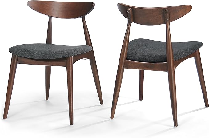 Christopher Knight Home Barron Fabric Dining Chairs, 2-Pcs Set, Charcoal - LeafyLoom