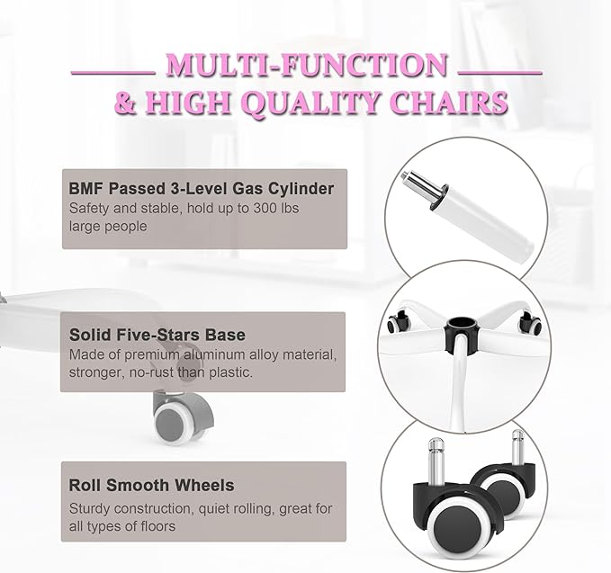 Mimoglad Office Chair, High Back Ergonomic Desk Chair with Adjustable Lumbar Support and Headrest, Swivel Task Chair with flip-up Armrests for Guitar Playing, 5 Years Warranty - LeafyLoom