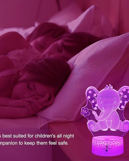 easuntec Elephant Gifts Elephant Lamp with Remote & Smart Touch 7 Colors + 16 Colors Changing Elephant Gifts for Women 4 5 6 7 8 Year Old Girl Gifts (Epht16WT) - LeafyLoom