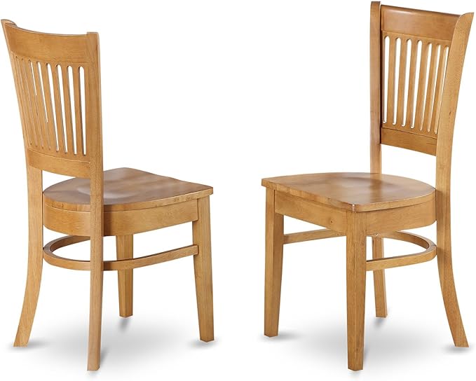 East West Furniture Norfolk 3 Piece Kitchen Set for Small Spaces Contains a Rectangle Table with Butterfly Leaf and 2 Dining Room Chairs, 32x54 Inch, Oak - LeafyLoom