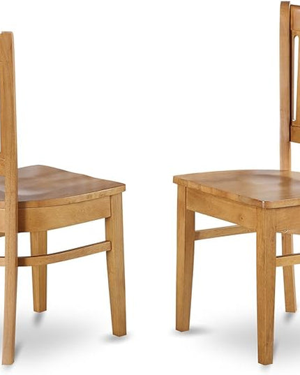 East West Furniture Norfolk 5 Piece Room Set Includes a Rectangle Wooden Table with Butterfly Leaf and 4 Kitchen Dining Chairs, 32x54 Inch, Oak - LeafyLoom