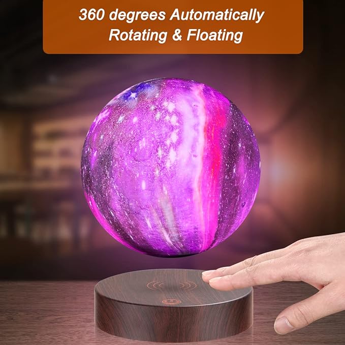 VGAzer Levitating Moon Lamp Floating and Spinning in Air Freely with 16 Colors LED Galaxy Moon Lamp Lights,Unique Gift & Decorative Lamp for Kids Lover Friends - LeafyLoom