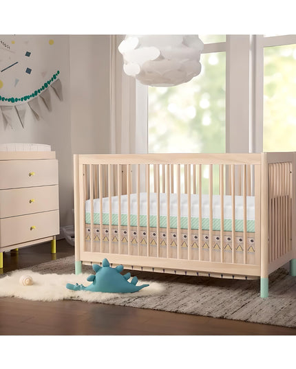 Crib Mattress, Dual Sided Comfort Memory Foam Toddler Bed Mattress, Triple-Layer Breathable Premium Baby Mattress for Infant and Toddler w/Removable Outer Cover - White&Blue - LeafyLoom