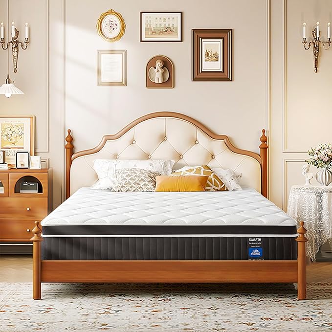 Queen Mattress 14 Inch, Queen Size Hybrid Mattresses in a Box, Memory Foam Queen Mattress Made of Individually Pocketed Springs for Support and Pressure Relief, Medium Firm - LeafyLoom