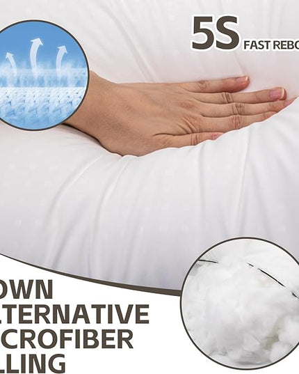 HIMOON Bed Pillows for Sleeping 4 pack,Standard Size Cooling Pillows Set of 4,Top-end Microfiber Cover for Side Stomach Back Sleepers - LeafyLoom