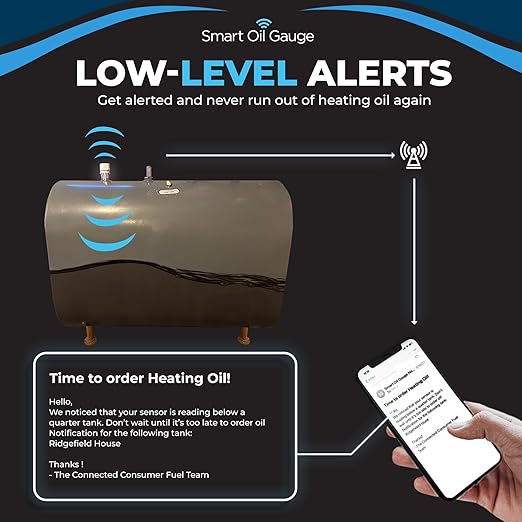 Smart Oil Gauge - Wi-Fi Heating Oil Tank Gauge with Smart Monitoring - Fuel Tank Gauge Compatible with Alexa - Designed for 275/330/500/550 Gallon Tanks (Vertical/Horizontal) ConnectedConsumerFuel