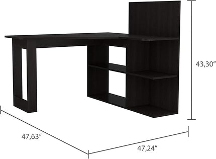NicBex Kimberly-DW-00008-LWJ Home Office Desks, 47.2"x51.7"x43.3", Black - LeafyLoom
