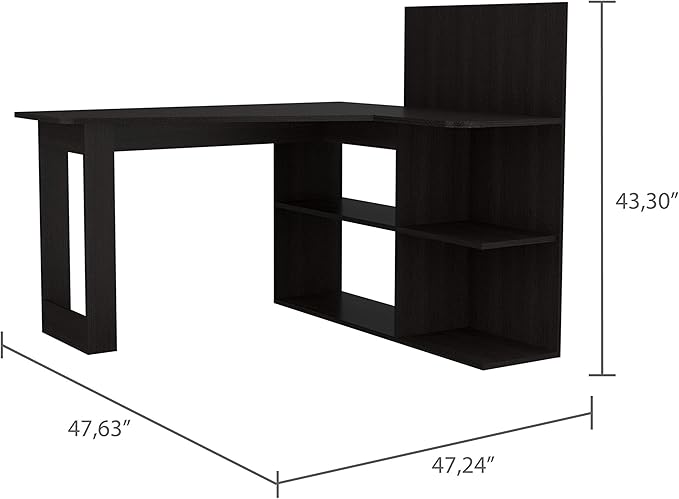 NicBex Kimberly-DW-00008-LWJ Home Office Desks, 47.2"x51.7"x43.3", Black - LeafyLoom