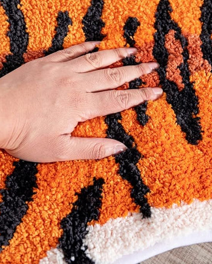 Tiger Shaped Rug Animals Bath Mat Non-Slip, Door Mat for Bedroom Kitchen Cartoon Area Rug for Bathroom Tub Soft Bathmat - LeafyLoom