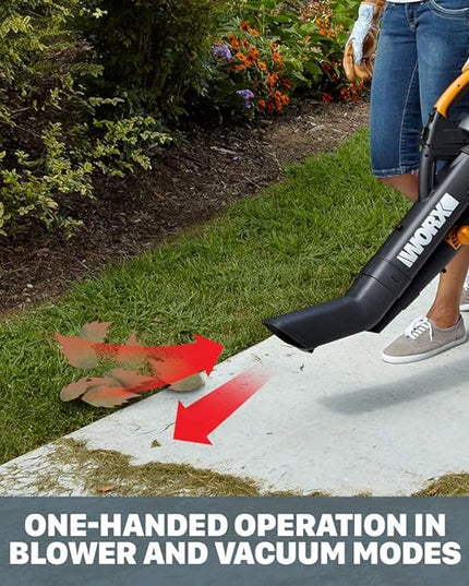 WORX WG505 TRIVAC 12 Amp 3-in-1 Electric Blower/Mulcher/Vacuum and Yard Master 9940010 120-Foot Outdoor Garden Extension Cord - LeafyLoom
