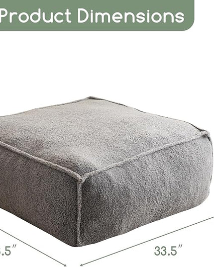 HIGOGOGO Modular Sectional Bean Bag Sofa Chair, Bean Bag Couch with Foam Chunk Filling, Removable & Washable Sherpa Cover, Floor Sofa for Family Living Room Bedroom, Type O - LeafyLoom