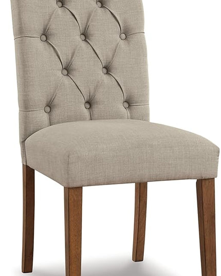 Signature Design by Ashley Harvina French Country 19" Tufted Upholstered Dining Chair, 2 Count, Beige - LeafyLoom