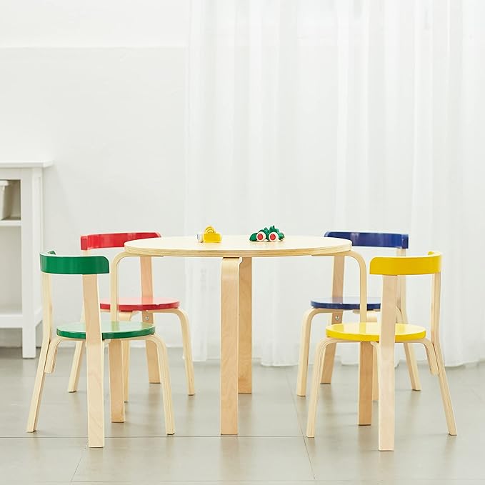 ECR4Kids ECRKids Seating, 5-Piece Table and Chairs Set, Assorted - LeafyLoom
