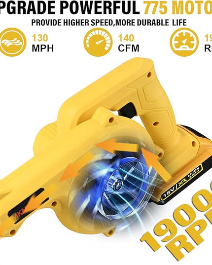Cordless Blower for DEWALT 20V Max Battery, 3-in-1 Handle Small Blower & Vacuum & Inflatable Compatible with DEWALT Battery by MKMKYEE (Battery Not Included) - LeafyLoom