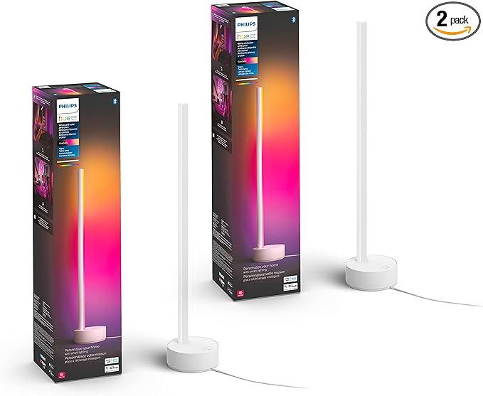 Philips Hue Signe Smart Table Lamp, White - White and Color Ambiance LED Color-Changing Light - 2 Pack - Control with Hue App - Compatible with Alexa, Google Assistant, and Apple Homekit PhilipsHue