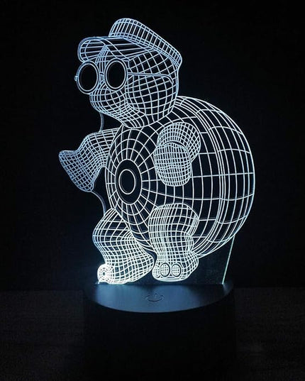 3D Optical Illusion LED Night Light, Boy Girl Kids Baby Sleep Desk Lamp Touch Control 7 Color Change USB Powered for Home Decorations or Holiday Gifts (Animal Turtle) - LeafyLoom