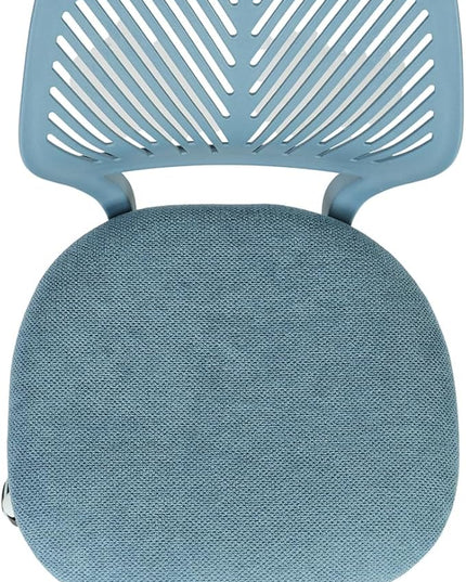 FurnitureR Writing Task Chair for Teens Boys Girls 360 Rolling Wheels Fabric Soft Pad Seat Breathable Backrest, Height Adjustable Liftup 29.5"-34.3",Blue Fabric - LeafyLoom