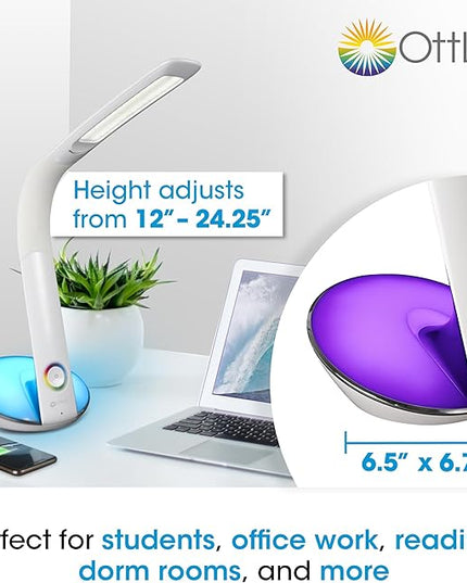 OttLite LED Desk Lamp with Color Changing Base - LeafyLoom