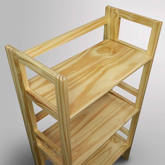 Casual Home 3-Shelf Student 20.75" Wide Folding Bookcase, Natural (New) - LeafyLoom