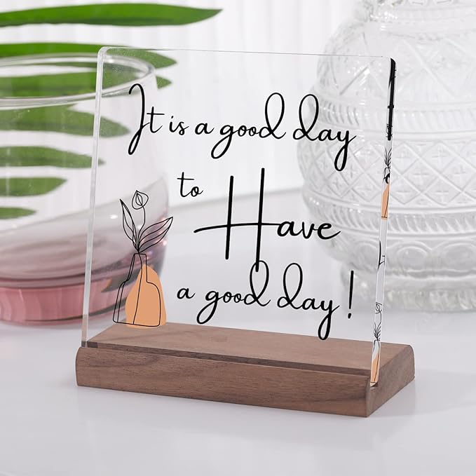 Desk Decorations For Women Office Desk Décor For Women Desk Motivational Work Desk Decor Its A Good Day To Have A Good Day Office Table Desktop Decor Inspirational Quotes Gifts - LeafyLoom