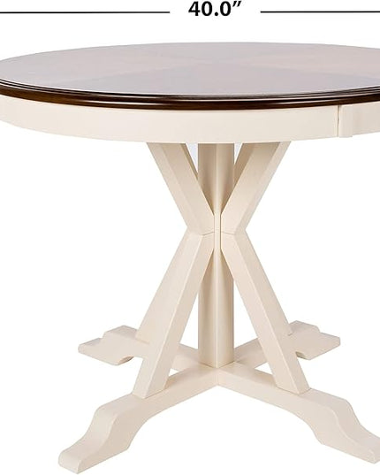 Safavieh Home Collection Shay White and Natural 5-piece Dining Set - LeafyLoom