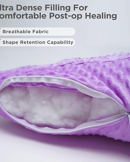 Zomaple Hysterectomy Pillow- Super Comfy Shock Absorbing Hysterectomy Recovery Pillow with 2 Pockets and Gel Pack- Tummy Pillow with Hands Placement Pouch - LeafyLoom