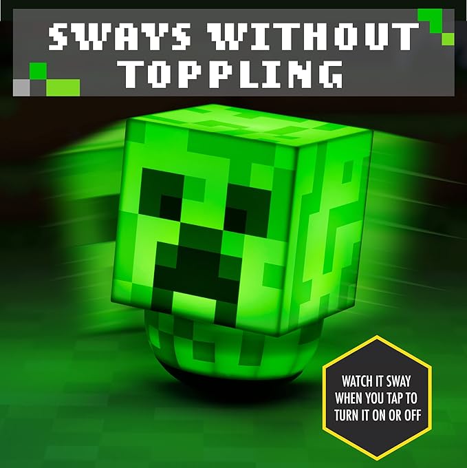 Paladone Minecraft Creeper Sway Lamp - Battery Operated Minecraft Light | Official Merchandise - LeafyLoom