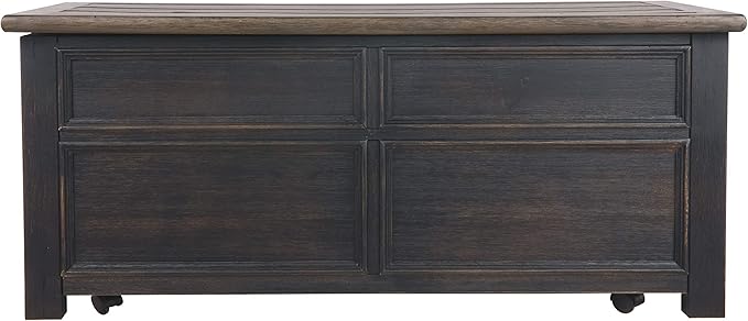 Signature Design by Ashley Tyler Creek Rustic Farmhouse Lift Top Coffee Table with Drawers, Brown & Black - LeafyLoom