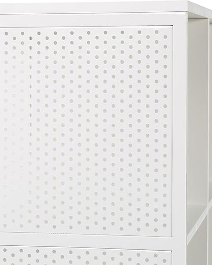 OSP Home Furnishings Ace Contemporary Modern Storage Cube Bookcase, 8 Cubes, White Finish - LeafyLoom