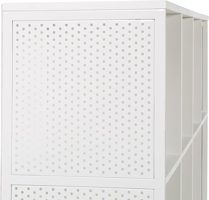 OSP Home Furnishings Ace Contemporary Modern Storage Cube Bookcase, 8 Cubes, White Finish - LeafyLoom