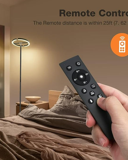 Floor Lamps for Living Room,SIBRILLE Modern Stepless Dimmable Standing Lamp 3000-6000K,20W LED Rotatable Reading Light,Touch&Remote Control Uplighter Floor Lamp for Living Room Bedroom Office - LeafyLoom