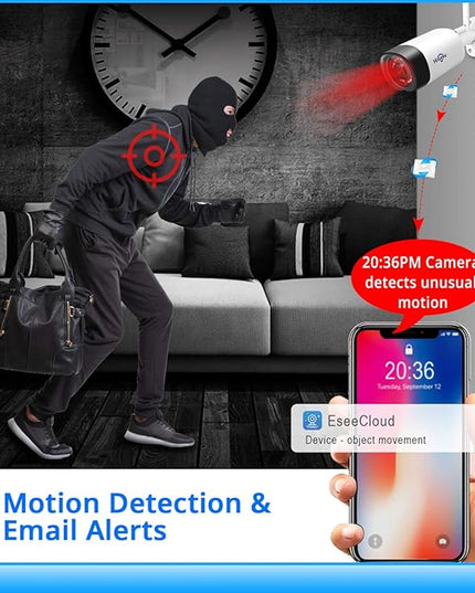 Hiseeu WiFi Security Camera System,【5MP Spotlight, 3TB Hard Drive】 Power Cord Cameras,Extenable 16CH, Outdoor IP66 Waterproof,Color Night Vision, Motion Alert,24/7 Time Record,Two Way Audio Hiseeu