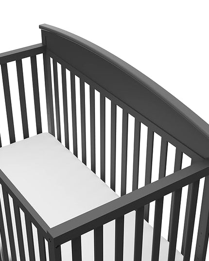 Graco Benton 5-in-1 Convertible Crib (Gray) – GREENGUARD Gold Certified, Converts from Baby Crib to Toddler Bed, Daybed and Full-Size Bed, Fits Standard Full-Size Crib Mattress - LeafyLoom