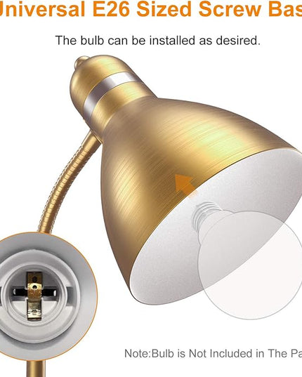 LEPOWER Floor Lamp, Metal Standing Lamp with Adjustable Gooseneck, Heavy Metal Base, Reading Pole Lamp for Office, Golden Floor Lamps for Bedroom, Living Room - LeafyLoom