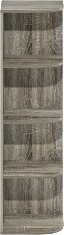 Furinno Pasir 4-Tier Corner Open Shelf Bookcase, French Oak - LeafyLoom