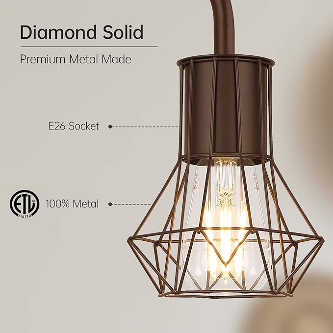 BoostArea Floor lamp,Industrial Floor Lamp,Standing Lamp with 6W LED Bulb,E26 Socket,On/Off Footswitch,Whole Metal,Modern Floor Lamp for Bedroom,Office, Living Room,Rustic,Vintage,Farmhouse - LeafyLoom