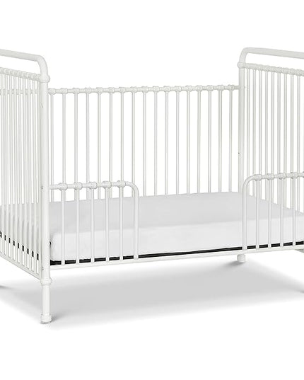 Namesake Abigail 3-in-1 Convertible Metal Crib in Washed White, Greenguard Gold Certified - LeafyLoom