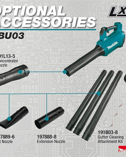 Makita XBU03SM1 18V LXT® Lithium-Ion Brushless Cordless Blower Kit (4.0Ah) - LeafyLoom