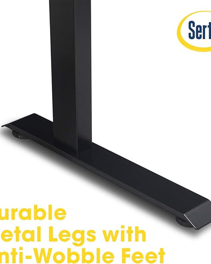 Serta Creativity Electric Height Adjustable Desk, 47" Inch Wood Desktop Sit Stand Table for Office, Work from Home Furniture, Easy to Assemble, Light Brown - LeafyLoom