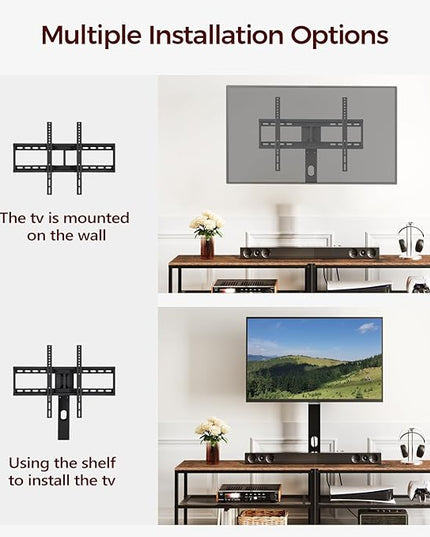 TV Stand with Mount and 4 Power Outlets 70.9", Entertainment Center Media Console, Swivel TV Stand Mount up to 80 inch TVs, Height Adjustable, Metal Frame for Living Room, Bedroom TVHR358E01 - LeafyLoom