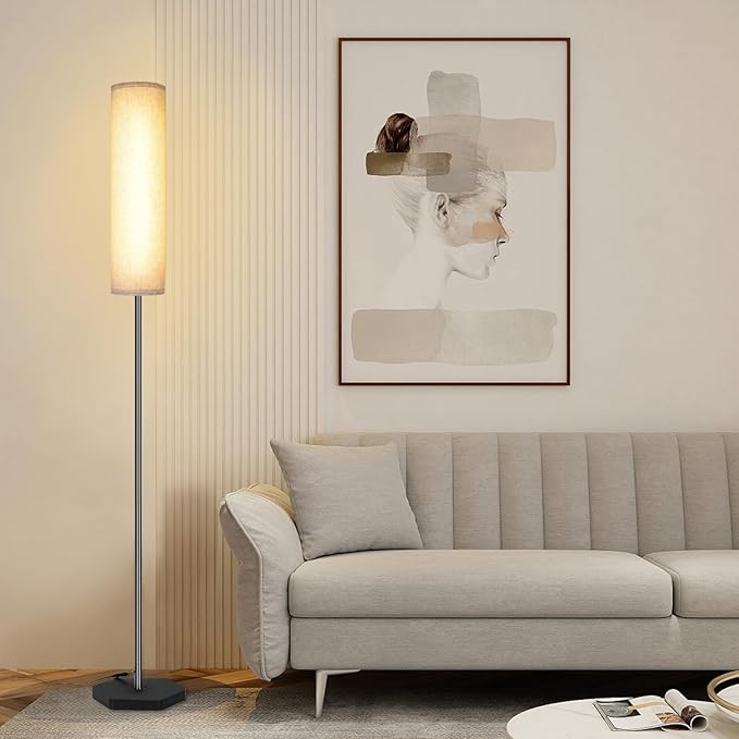 Floor Lamp for Living Room,Modern Standing Lamps with Lamp Shade,Pole Lamps for Bedrooms, Tall Lamp for Reading with Remote (Modern - Black) - LeafyLoom
