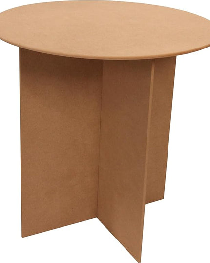 SSWBasics 30 Inch Round Wood Display Table - 250 Pound Weight Capacity - Medium Density Fiberboard - Compatible with Round Tablecloths up to 88 inches - 2 Part Interlocking Finger Groove Base - LeafyLoom