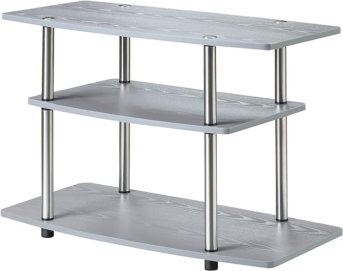 Convenience Concepts Designs2Go 3-Tier TV Stand, 31.5", Gray - LeafyLoom