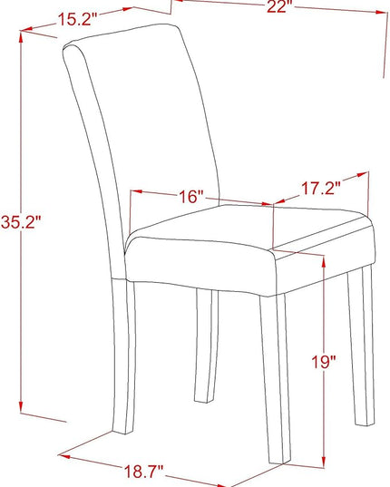East West Furniture DLAB3-AWA-05 Dublin 3 Piece Set for Small Spaces Includes a Round Dining Room Table with Dropleaf and 2 Upholstered Chairs, 42x42 Inch - LeafyLoom