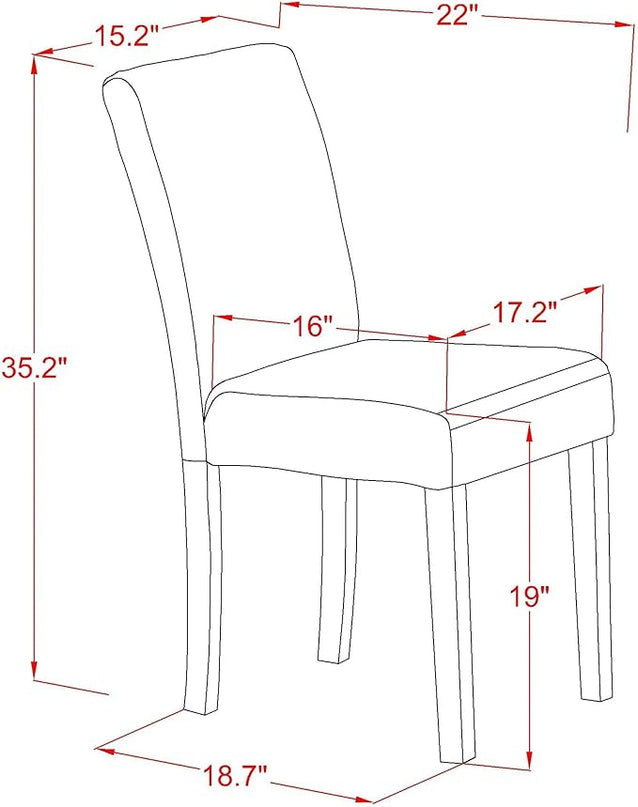 East West Furniture DLAB3-AWA-05 Dublin 3 Piece Set for Small Spaces Includes a Round Dining Room Table with Dropleaf and 2 Upholstered Chairs, 42x42 Inch - LeafyLoom
