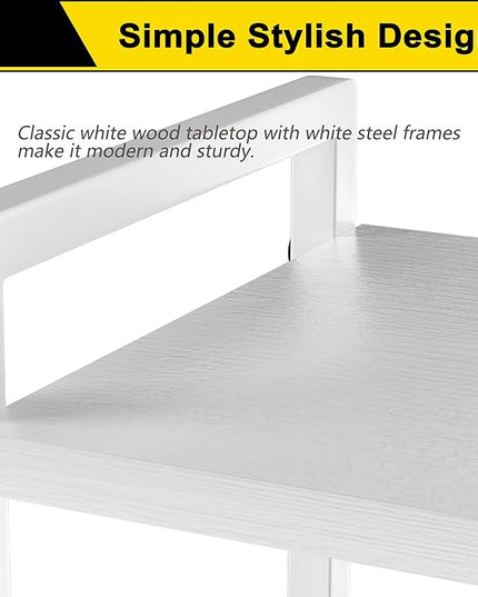 4 Tier Book Shelf, Small Bookshelf Storage Organizer, Tall Narrow Bookcase with Storage Shelves, Wooden Industrial Office Shelves for Bedroom, Living Room, White - LeafyLoom