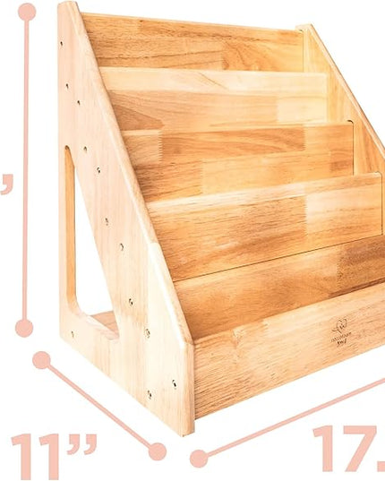 Montessori Bookshelf - Book Display Shelf for Toddler - Forward/Front Facing Bookcase Rack Display - LeafyLoom