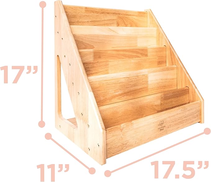 Montessori Bookshelf - Book Display Shelf for Toddler - Forward/Front Facing Bookcase Rack Display - LeafyLoom